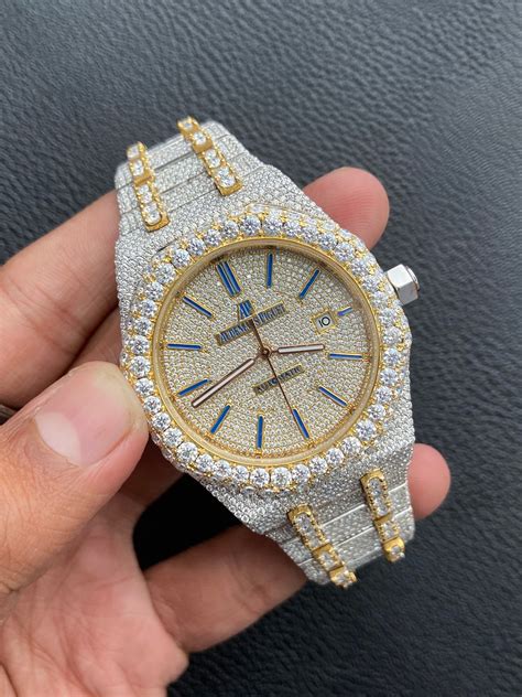 fully iced out replica watches|iced out spinner watch.